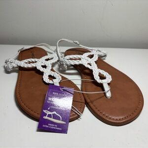 White Braided Strap Sandal with Buckle - Wet Seal - Women’s Size 7 Wide